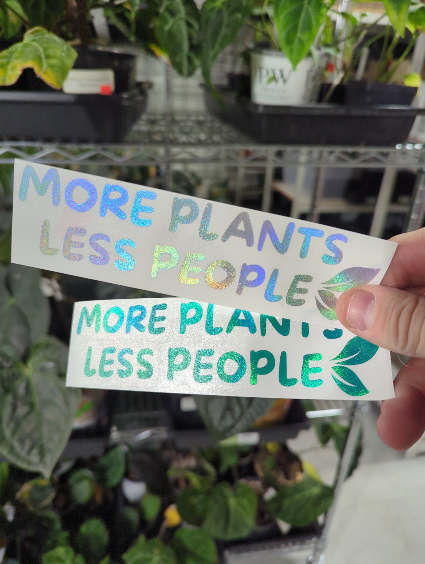MORE PLANTS LESS PEOPLE 6X2"