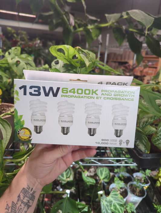13W SUNBLASTER CFL 6400K - 4 PER PACK