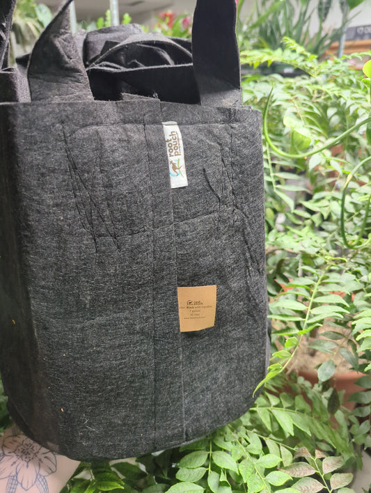 Root Pouch 7Gal Black Fabric Bag With Handles